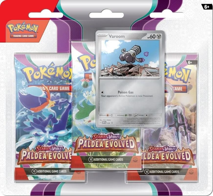 Paldea Evolved 3 Pack Blister [Varoom] - SV02: Paldea Evolved