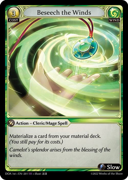 grand archive Beseech the Winds SR 2枚セット Beseech the Winds - Dawn of Ashes 1st Edition - Grand