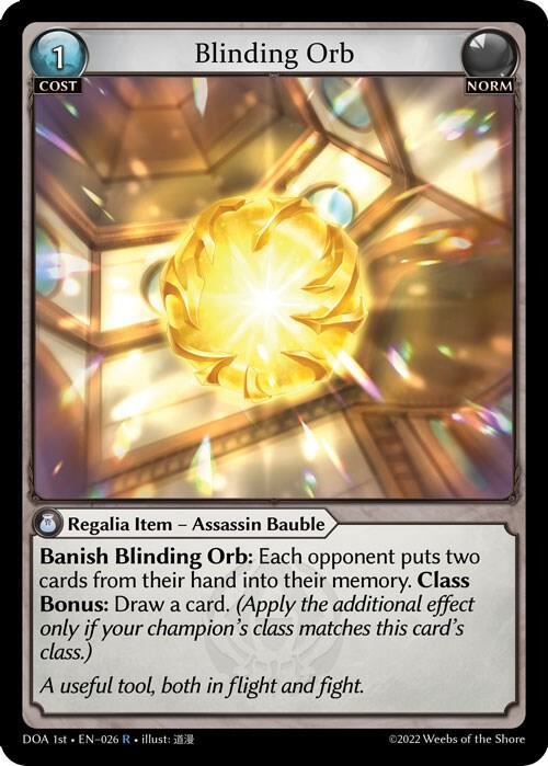 Blinding Orb - Dawn of Ashes 1st Edition - Grand Archive TCG