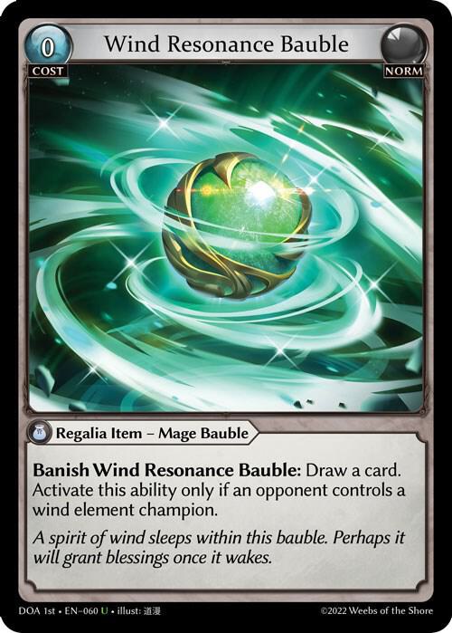 GA　Wind Resonance Bauble　PR Alice Wind Resonance Bauble - Dawn of Ashes 1st Edition - Grand Archive