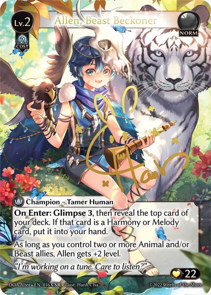 その他 grand archive Allen beast beckoner CSR Allen, Beast Beckoner (CSR) - Dawn of Ashes Alter Edition
