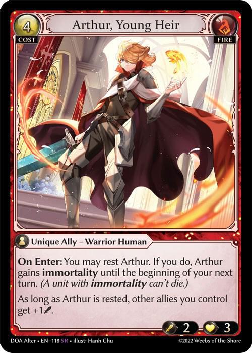 Arthur, Young Heir 4枚セット grand archive Arthur, Young Heir - Dawn of Ashes Alter Edition - Grand