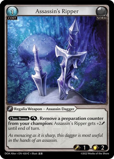 Assassin's Ripper — Foil Dawn of Ashes Alter Edition Common Grand Archive card — value and price