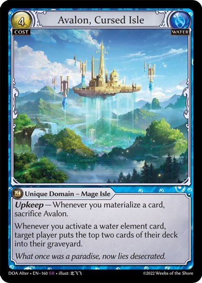 Avalon, Cursed Isle card