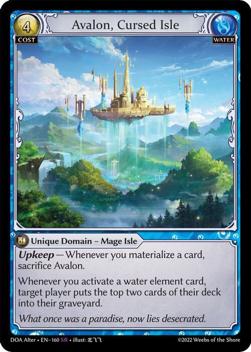 Avalon, Cursed Isle - Dawn of Ashes Alter Edition - Grand Archive
