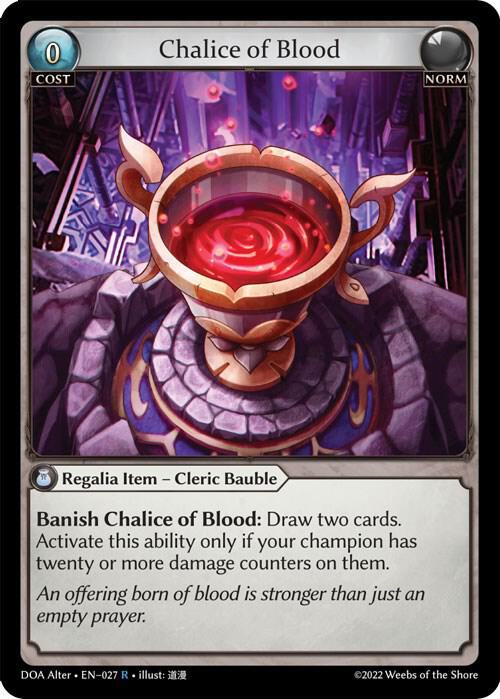 Chalice of Blood - Dawn of Ashes Alter Edition - Grand Archive TCG