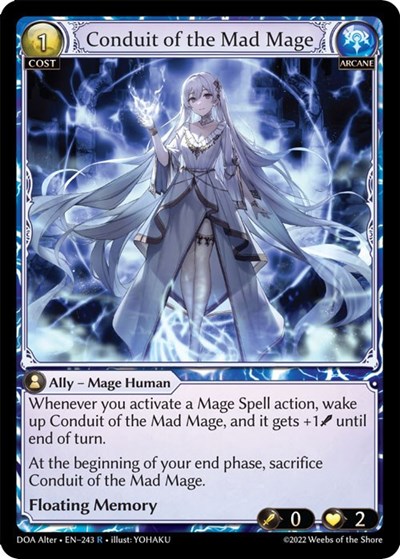 Conduit of the Mad Mage — Foil Dawn of Ashes Alter Edition Rare Grand Archive card — value and price