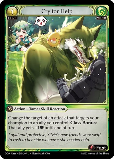Cry for Help — Foil Dawn of Ashes Alter Edition Uncommon Grand Archive card — value and price