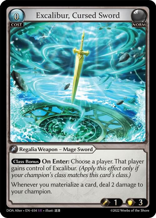 Excalibur, Cursed Sword - Dawn of Ashes Alter Edition