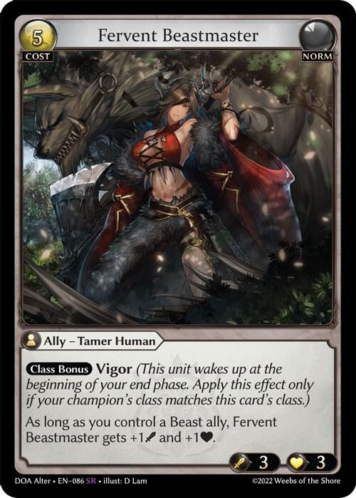 Fervent Beastmaster - Dawn of Ashes Alter Edition - Grand Archive