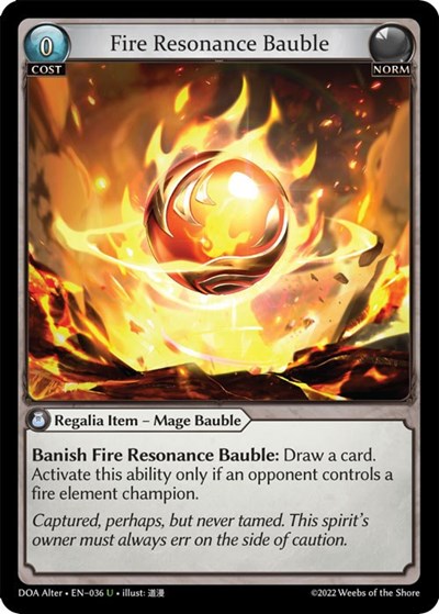 Fire Resonance Bauble card