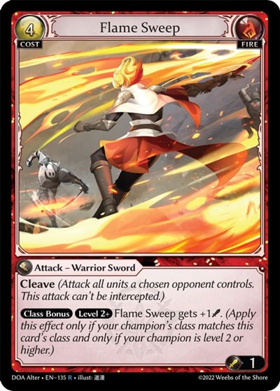 Flame Sweep card