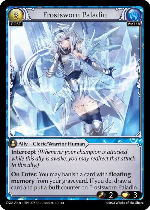 Fracturize Frostsworn Paladinグランドアーカイブ Frostsworn Paladin - Dawn of Ashes Alter Edition - Grand Archive