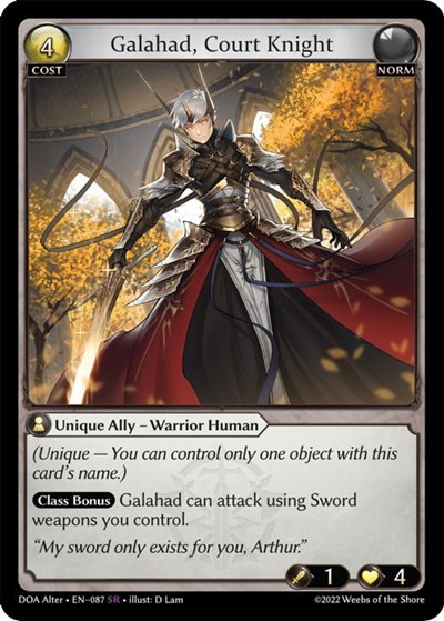 Galahad, Court Knight card