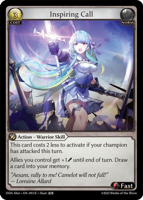 Inspiring Call - Dawn of Ashes Alter Edition - Grand Archive TCG