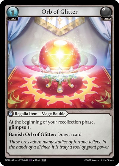 Orb of Glitter — Foil Dawn of Ashes Alter Edition Super Rare Grand Archive card — value and price