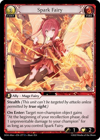 Spark Fairy — Foil Dawn of Ashes Alter Edition Rare Grand Archive card — value and price