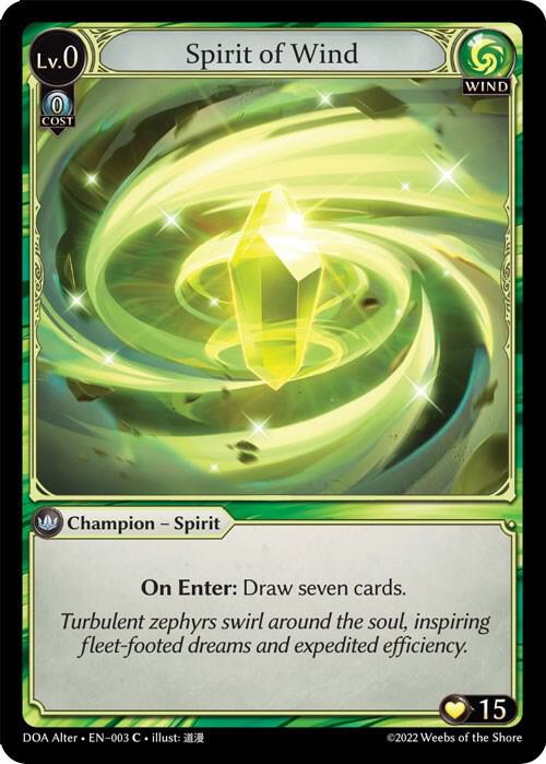 Spirit of Wind - Dawn of Ashes Alter Edition - Grand Archive TCG
