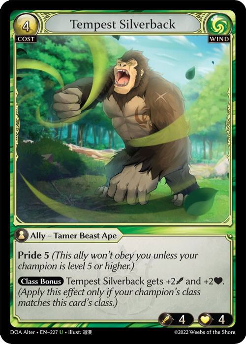 Tempest Silverback - Dawn of Ashes Alter Edition - Grand Archive