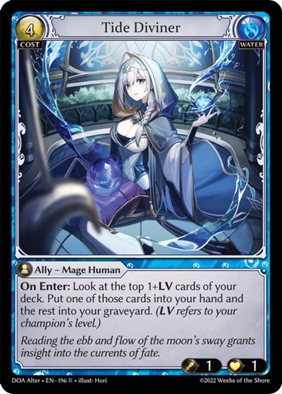 Tide Diviner — Foil Dawn of Ashes Alter Edition Rare Grand Archive card — value and price