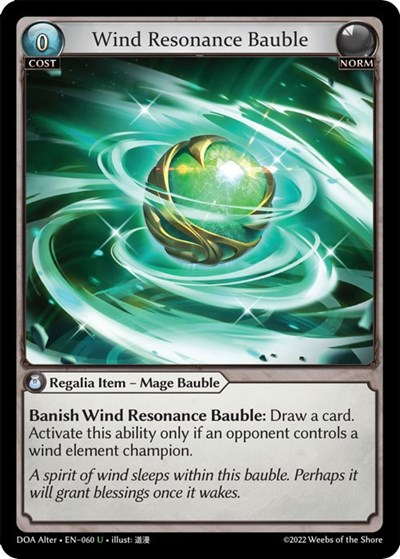 Wind Resonance Bauble card