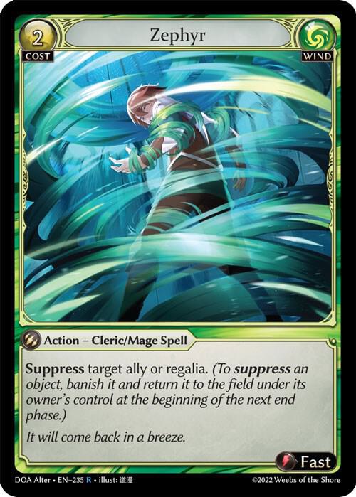 Zephyr - Dawn of Ashes Alter Edition - Grand Archive TCG