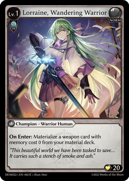 Lorraine, Wandering Warrior プロモFOIL Lorraine, Wandering Warrior プロモFOIL オンライン 通販