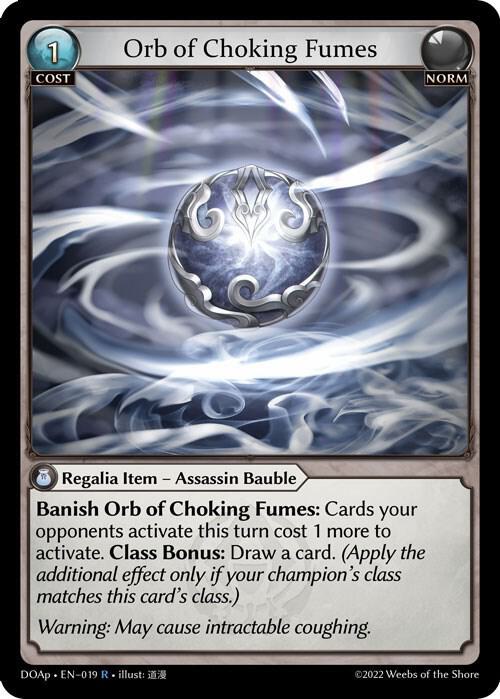 Orb of Choking Fumes - Dawn of Ashes Prelude - Grand Archive TCG