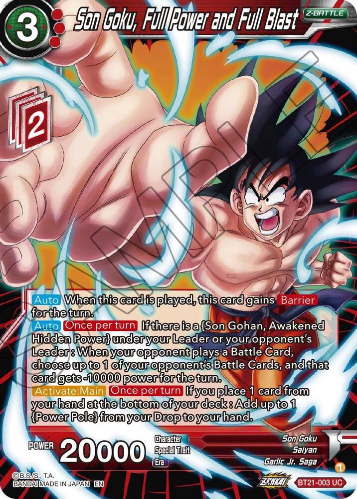 Son Goku, Full Power and Full Blast Wild Resurgence Dragon