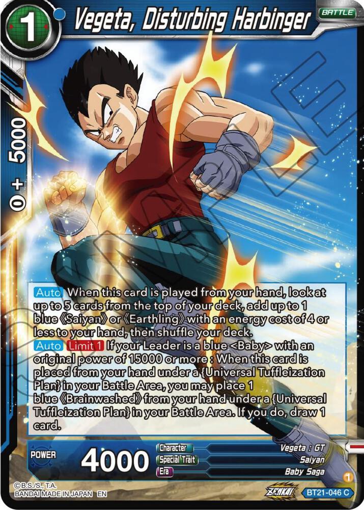 Vegeta, Disturbing Harbinger #BT21-046 — Wild Resurgence