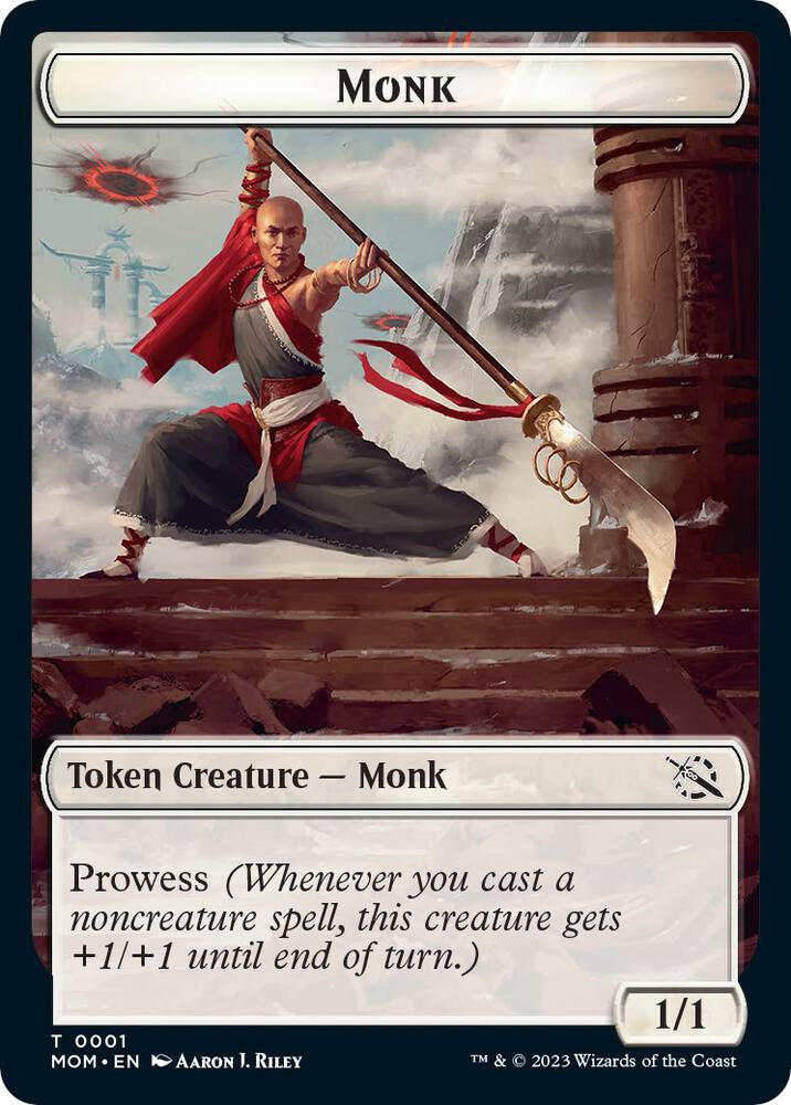Monk // Spirit (0014) Double-Sided Token - March of the Machine