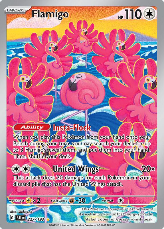 Pokemon Carta Singola – Flamigo 227/193 (Paldea Evolved) – Illustrazione Rara Alternativa, Alt Art, Gioco Di Carte Collezionabili