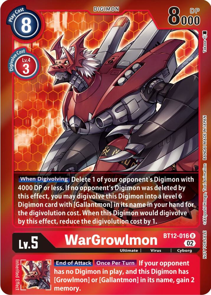 WarGrowlmon Tamer Party Special digimon card