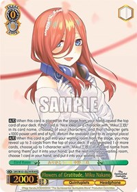Flowers of Gratitude, Miku Nakano (HYR) (5HY/W101-E027HYR HYR) card