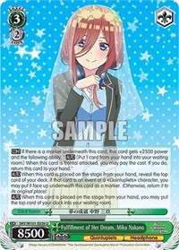 Fulfillment of Her Dream, Miku Nakano (5HY/W101-E036 U) card