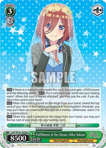 Fulfillment of Her Dream, Miku Nakano