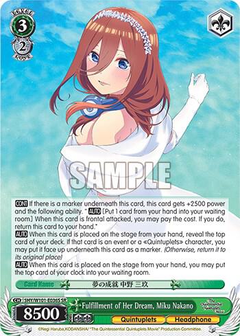 Fulfillment of Her Dream, Miku Nakano (SR)