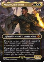 MTG ボーダーレス foil 統一王、アラゴルン/Aragorn, the U Aragorn, the Uniter (Borderless) - Universes Beyond: The