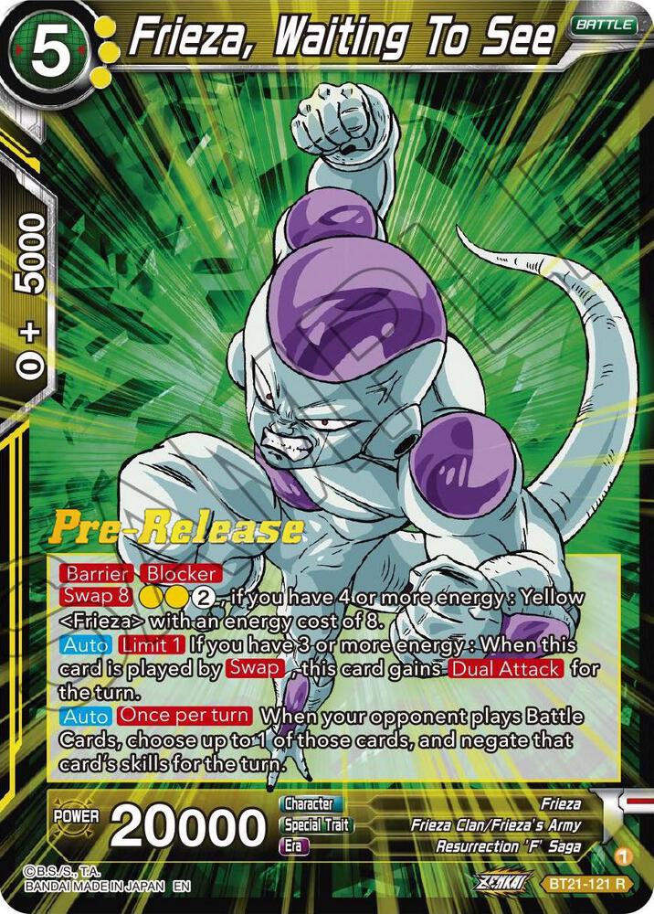 Frieza, Waiting To See #BT21-121 — Wild Resurgence Pre-Release Cards