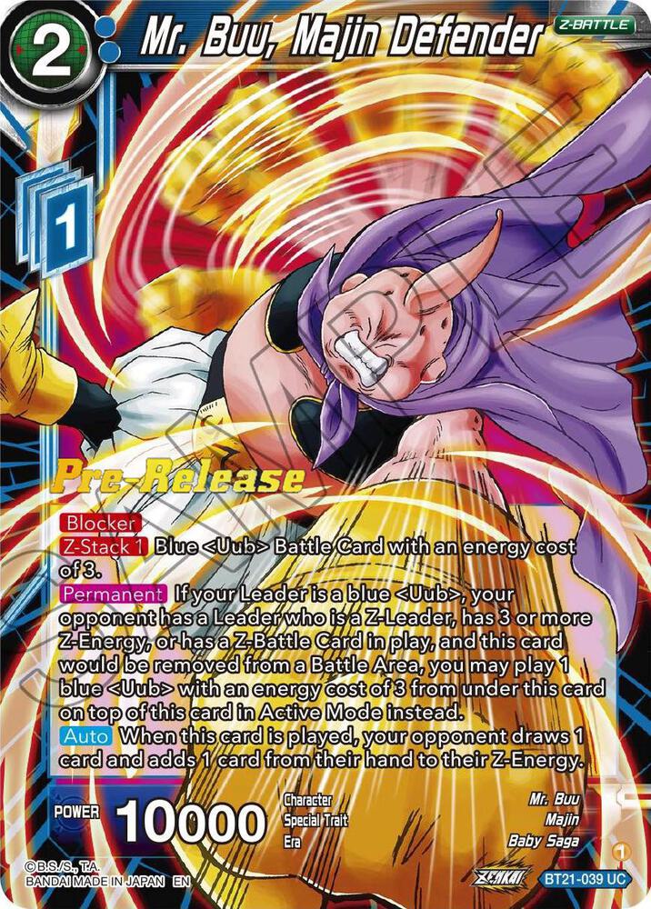 Mr. Buu, Majin Defender #BT21-039 — Wild Resurgence Pre-Release Cards