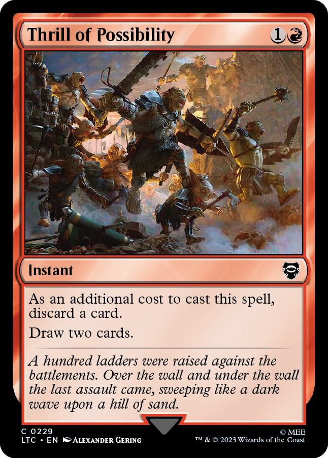 Thrill of Possibility - Commander: The Lord of the Rings: Tales of Middle-earth - Magic: The Gathering - TCGplayer.com Thrill of Possibility - Commander: The Lord of the Rings: Tales of Middle-earth - Magic: The Gathering - TCGplayer.com
