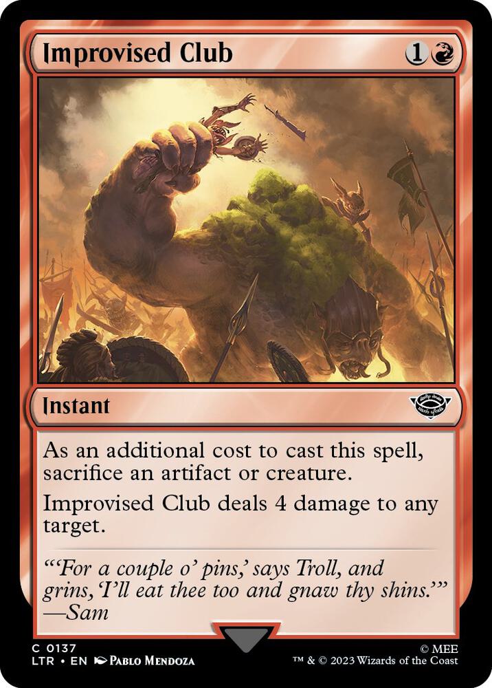 Improvised Club - Universes Beyond: The Lord of the Rings: Tales of Middle-earth - Magic: The Gathering Improvised Club - Universes Beyond: The Lord of the Rings: Tales of Middle-earth - Magic: The Gathering