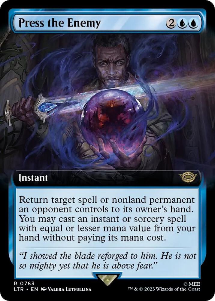 Press the Enemy (Extended Art) (Surge Foil) - Universes Beyond
