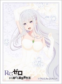 Curtain Damashii Imported Card Sleeves Re:ZERO -Starting Life in Another World- Sleeves - Emilia/Wedding (65-pack)