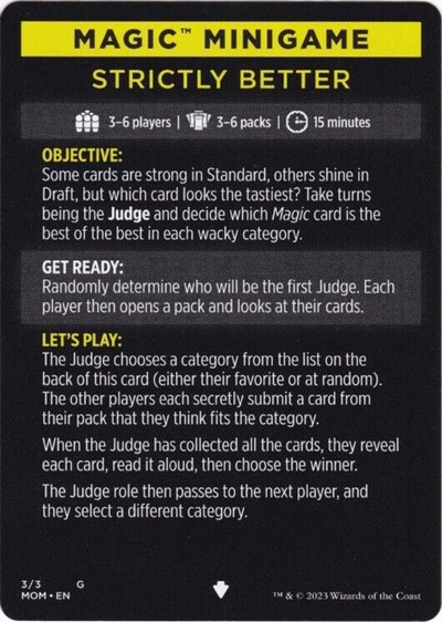 Magic Minigame: Strictly Better