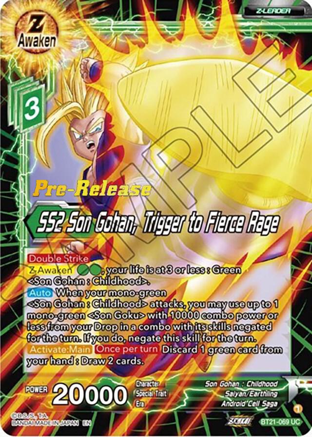 SS2 Son Gohan, Trigger to Fierce Rage #BT21-069 — Wild Resurgence Pre-Release Cards