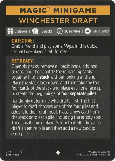Magic Minigame: Winchester Draft