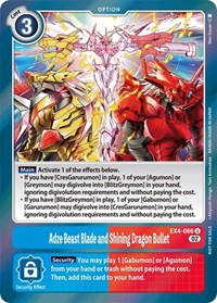 Adze Beast Blade and Shining Dragon Bullet (Alternate Art) - Alternative Being Booster - Digimon card