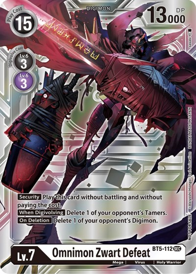 Omnimon Zwart Defeat (Silver Alternate Art) Alternative Being Booster card price