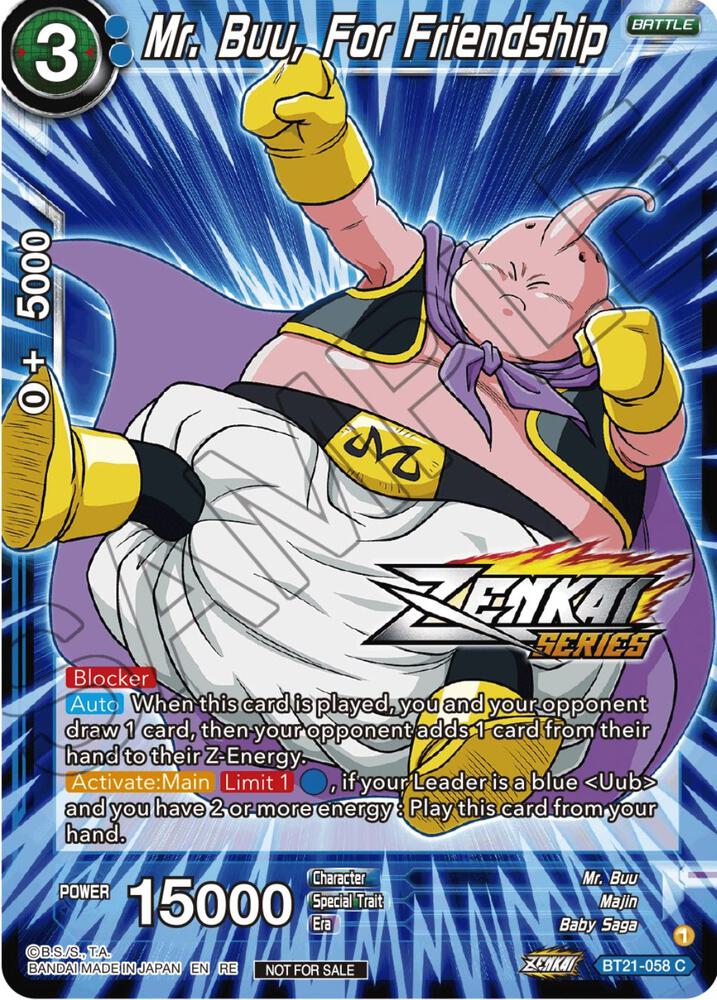 Mr. Buu, For Friendship (Event Pack 12) #BT21-058 — Tournament Promotion Cards